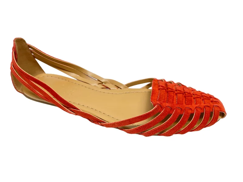 flats with balcony design-Shoes Flats By J. Crew In Red & Tan, Size: 7