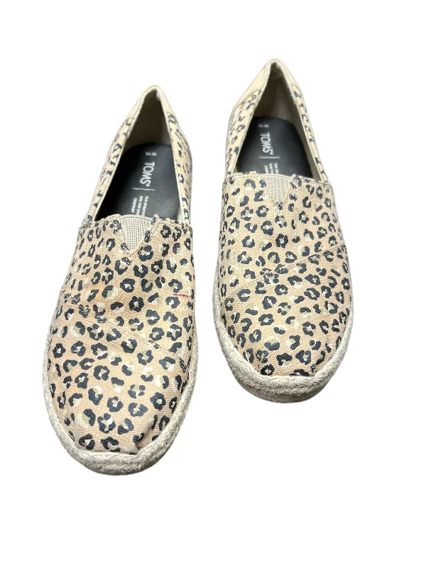 flats for quick moves-Shoes Flats By Toms In Leopard Print, Size: 10