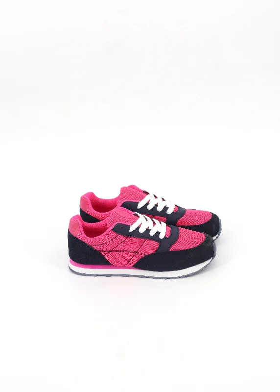 Athletic shoes with extra stability-Kids Girl's Colorblocked Sneakers,Navy/Pink