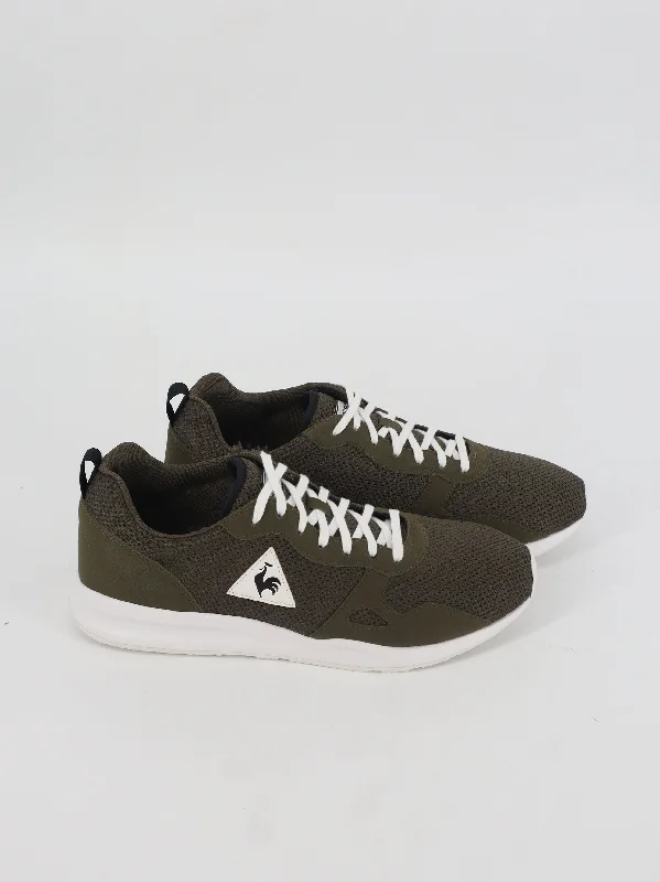 Athletic shoes with durable stitching-Men's Brand Logo Embroidered Sneakers,Olive