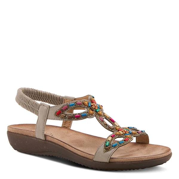 Sandals with quick-dry style-L'Artiste by Spring Step Patrizia Women's Volcanic Sandals - Grey