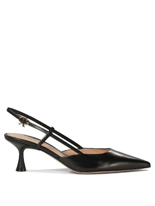 High heels patent leather -GIANVITO ROSSI Elegant Slingback with 55mm Hourglass Heel