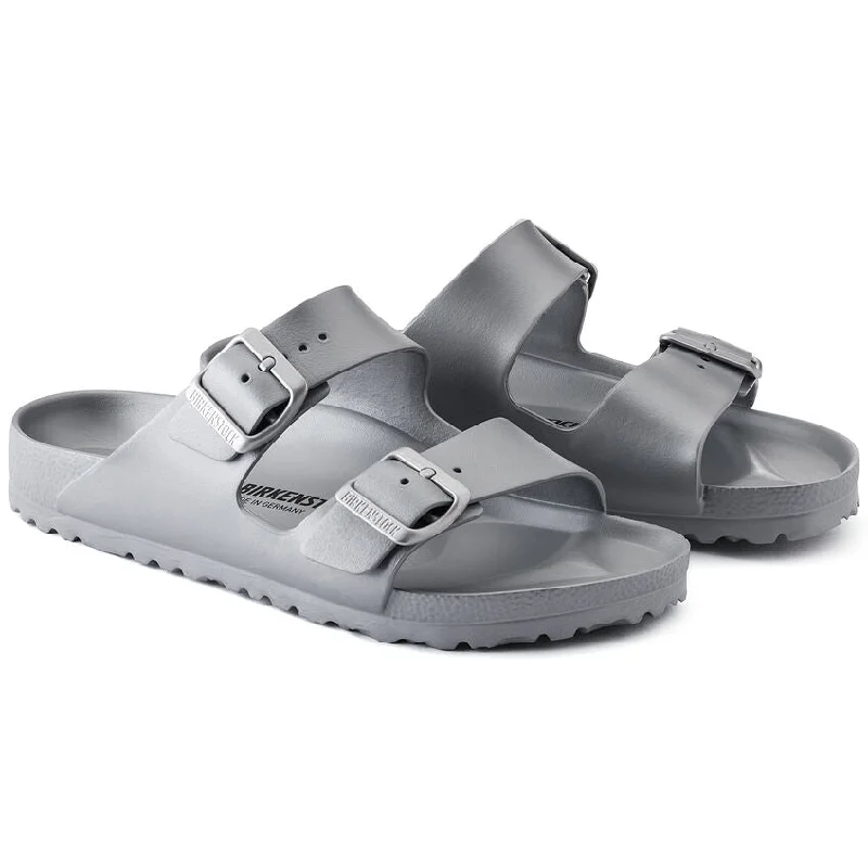 Sandals with supportive design-Birkenstock Women's Arizona EVA Sandals - Metallic Silver