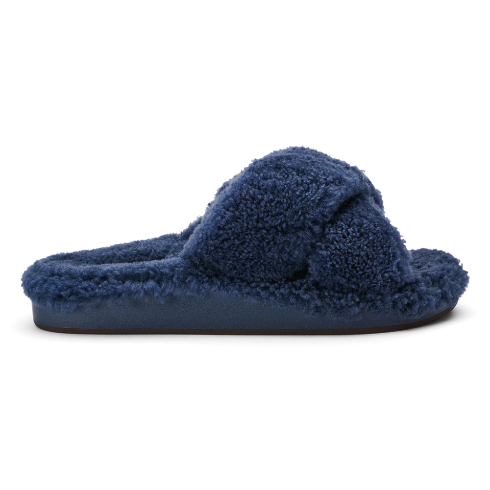 Plush relaxation mules-Olukai Women's Hila Heu - Moonlit Ocean