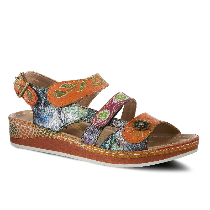 Sandals with lightweight flair-L'Artiste by Spring Step Women's Sumacah Sandals - Camel Multi