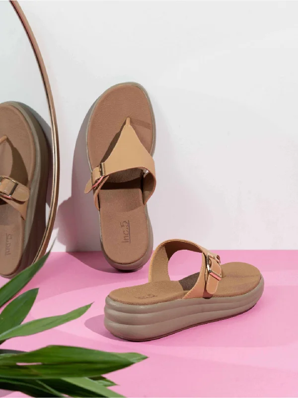 Sandals with modern comfort-Womens Beige Casual Solid Round Toe Sandals