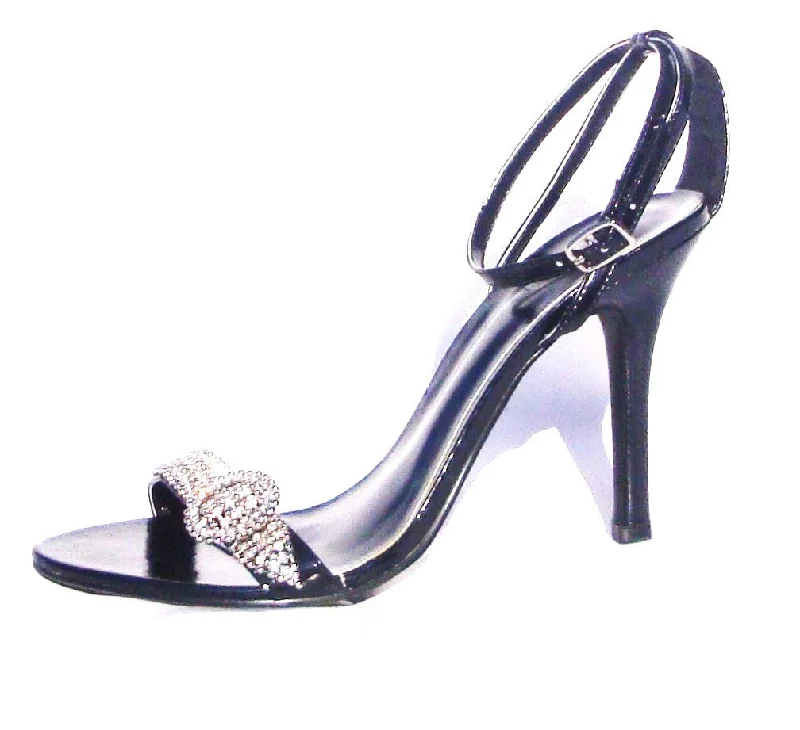 Sandals with trendy vibes-Black Patent-leather Sandals - Sharone