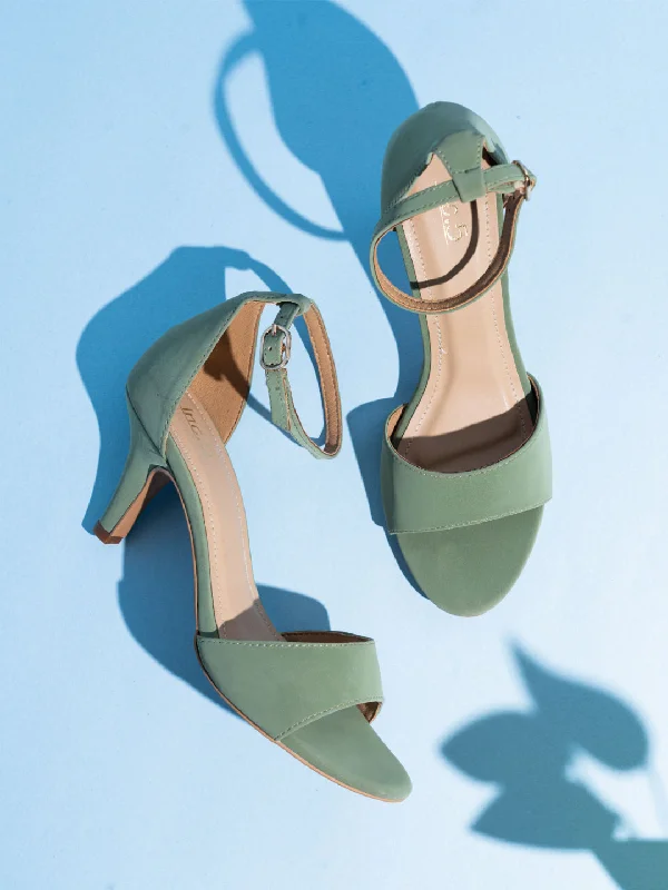 Sandals with lightweight edge-Womens Pastel Green Party Wear Sandals