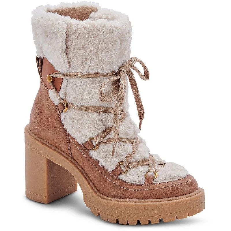 High heels tropical vibe -Dolce Vita Womens Celtic Faux Fur WInter Block Heels