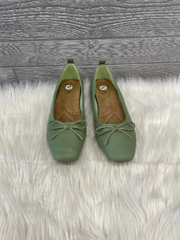 flats with trendy decor-Shoes Flats By Maurices In Green, Size: 8.5