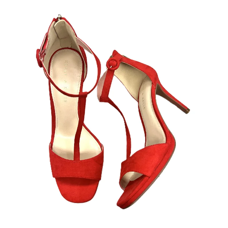 Sandals with soft flair-Sandals Heels Stiletto By Kelly And Katie In Red, Size: 10