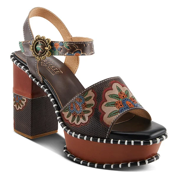 Sandals for outdoor fashion-L'Artiste by Spring Step Women's L'Artiste Go Get Em Sandals - Chocolate Multi