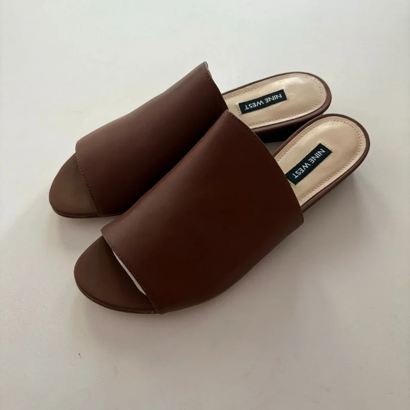 modern flats with parking-Shoes Flats Mule & Slide By Nine West In Brown, Size: 7.5