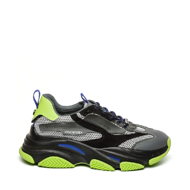 Athletic shoes with sleek look-Possess Trainer BLUE/GREY