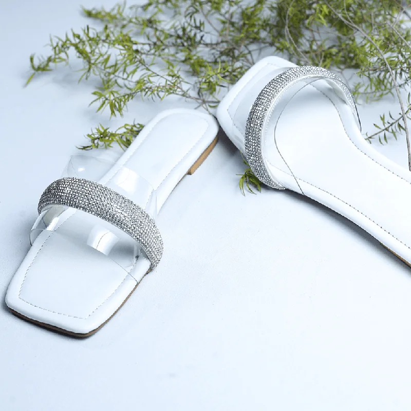 Affordable slipper boots-Transparent Chained Slide