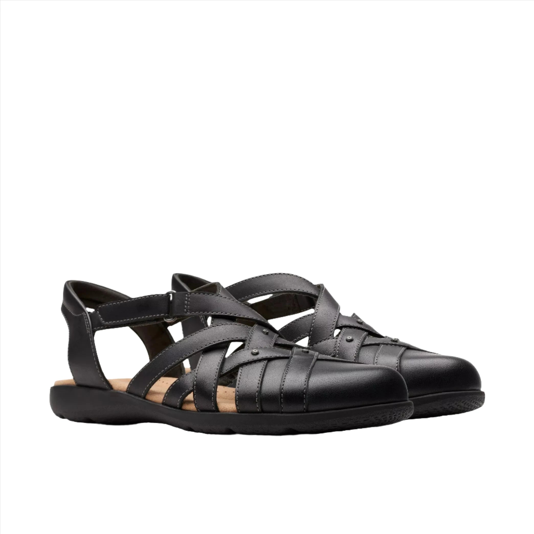 Sandals with breathable style-Clarks Women's Elizabelle Sea Sandals - Black Leather