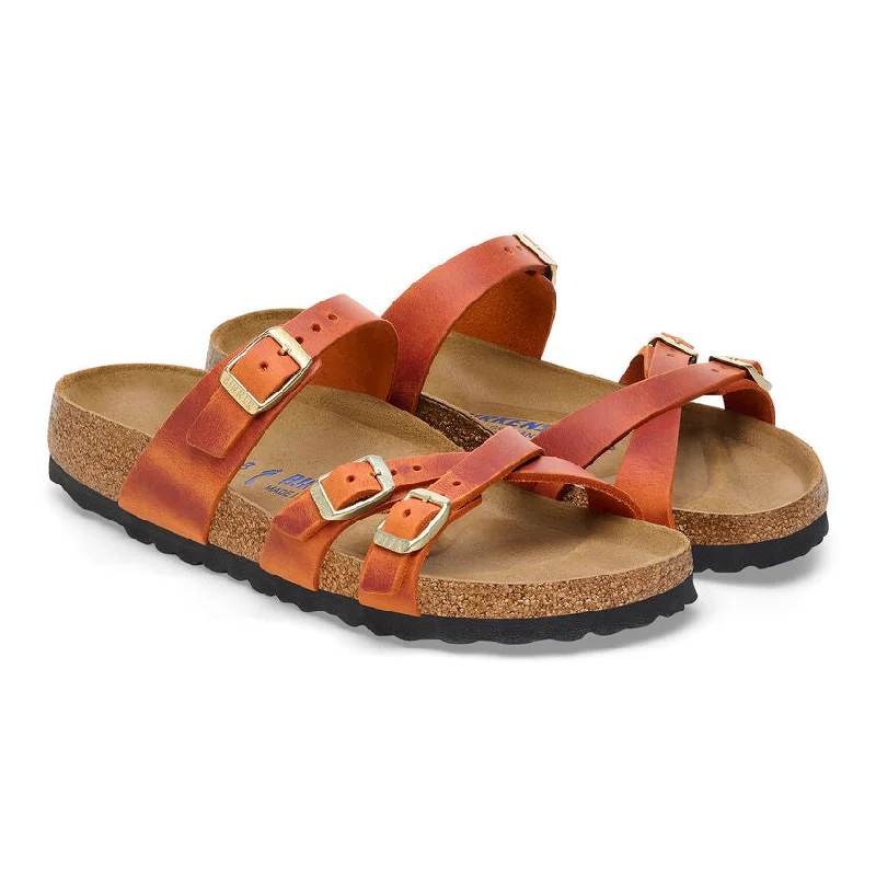 Sandals for casual vibes-Birkenstock Women's Franca Sandals - Burnt Orange Oiled Leather