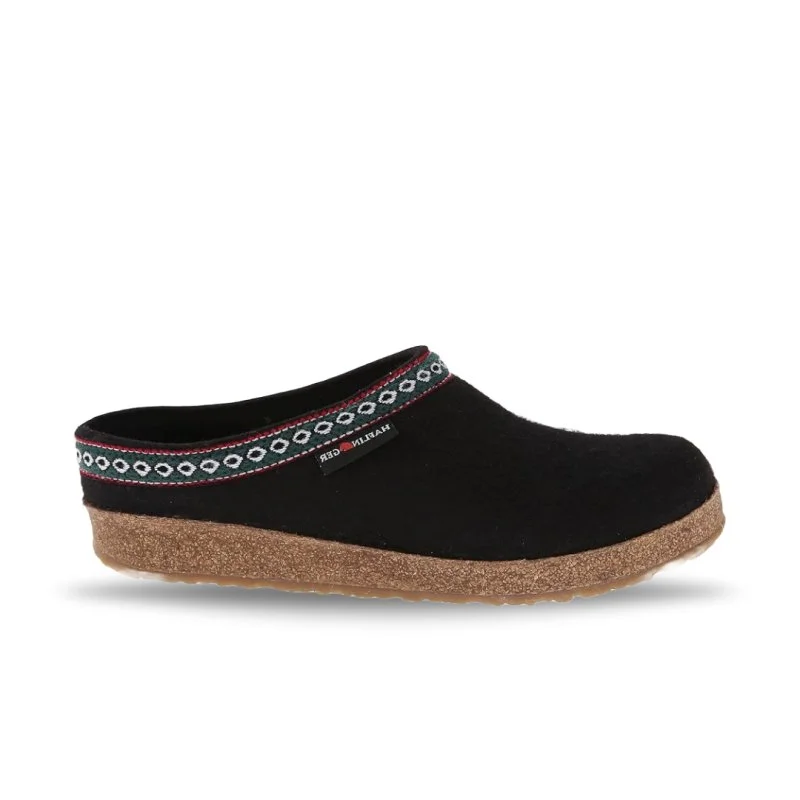 Elegant sequin mules-Haflinger GZ Grizzly Classic - Black