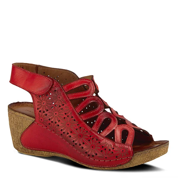 Sandals with soft leather-Spring Step Women's Inocencia - Red