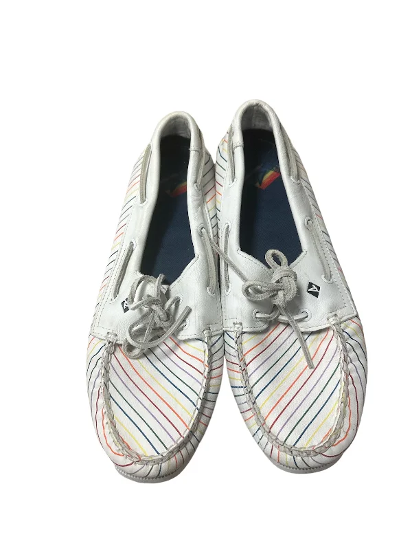 flats in quiet neighborhoods-Shoes Flats By Sperry In Striped Pattern, Size: 11