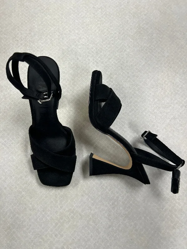 Sandals with stylish sole-Sandals Heels Block By Gianni Bini In Black, Size: 7