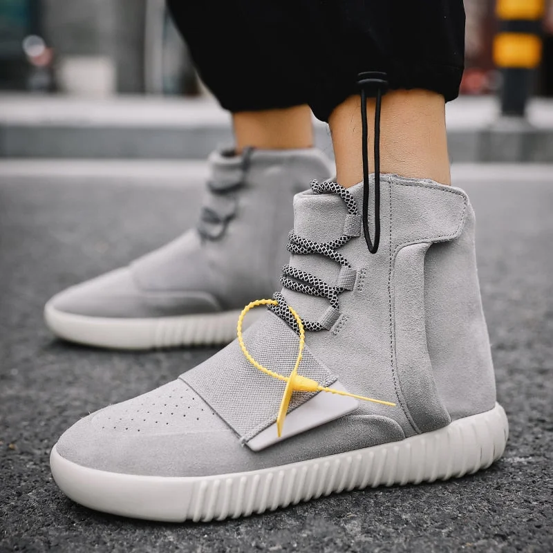 Athletic shoes with thick soles-Fashion Yeezy Casual Footwear Lace Up Sneakers