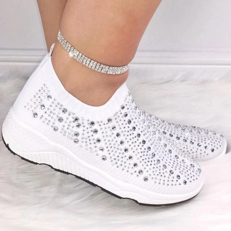 Athletic shoes for soccer practice-Autumn Breathable Bling Ladies Casual Flat Fashion Cushion Sneakers Women Sport Shoes