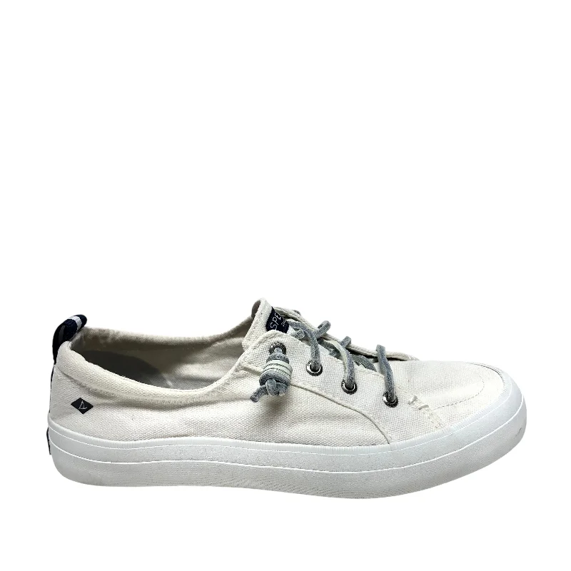 flats with custom interiors-Shoes Flats By Sperry In White, Size:9