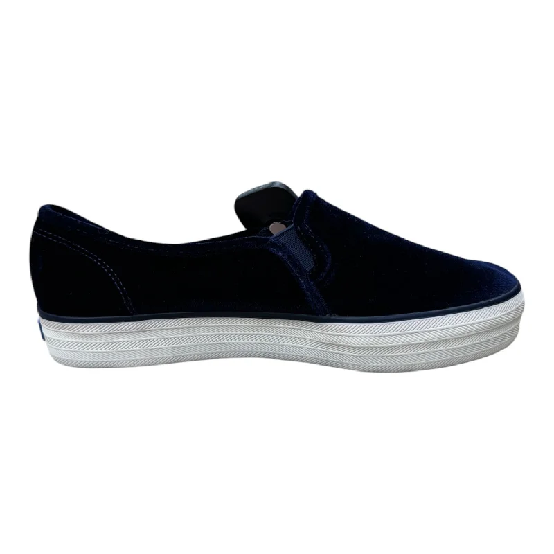 affordable flats for families-Shoes Flats By Keds In Blue & White, Size: 10