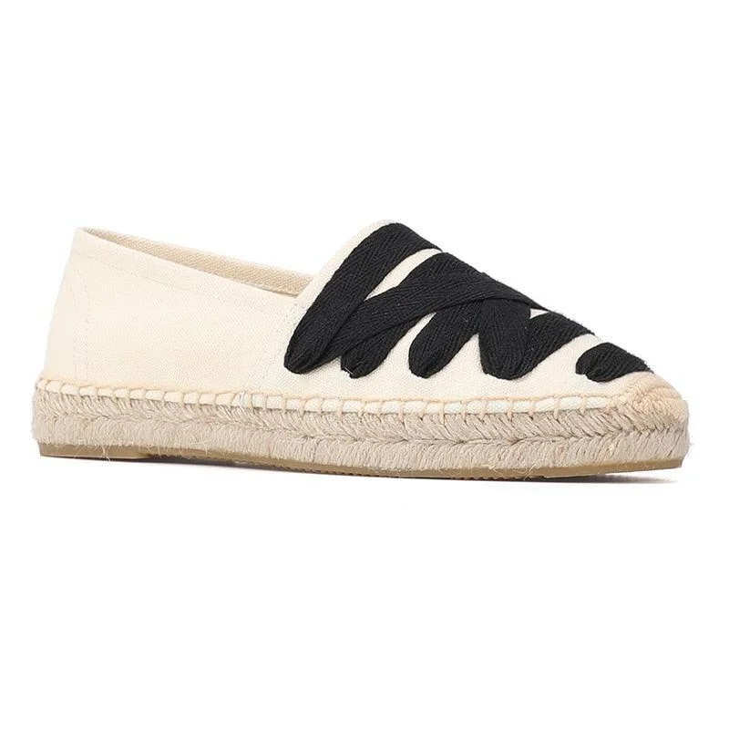 flats with rooftop access-Mary Janes Espadrille Flats - Beige