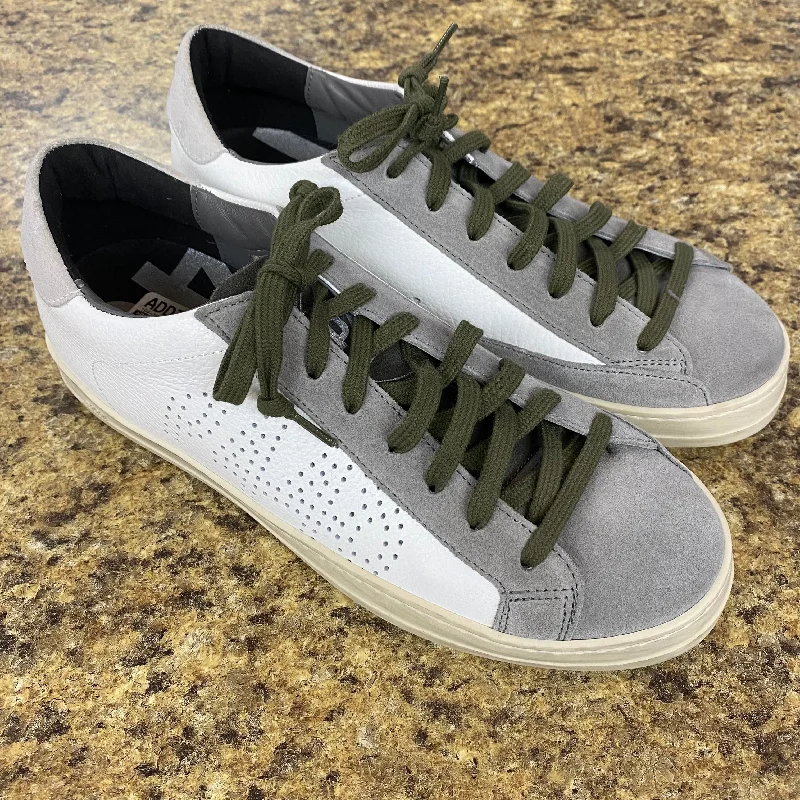 Athletic shoes with quick-dry fabric-Shoes Sneakers Designer By P448 In Grey & White, Size: 10