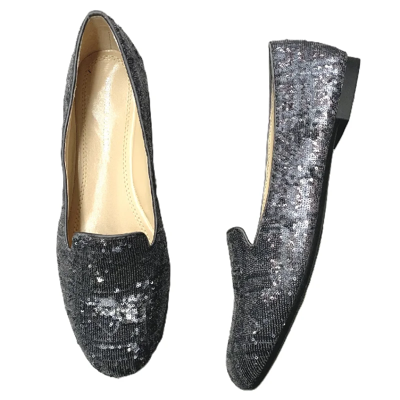 flats near business district-Shoes Flats By Adrienne Vittadini In Grey, Size: 9