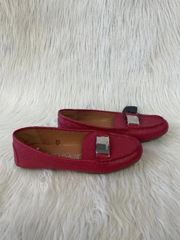 flats with trendy styles-Shoes Flats By Calvin Klein In Red, Size: 10