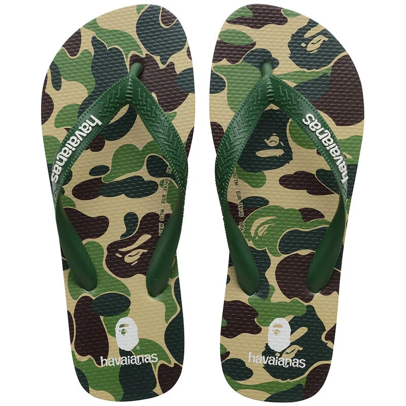 Luxury fur mules-A Bathing Ape Havaianas Green Camo